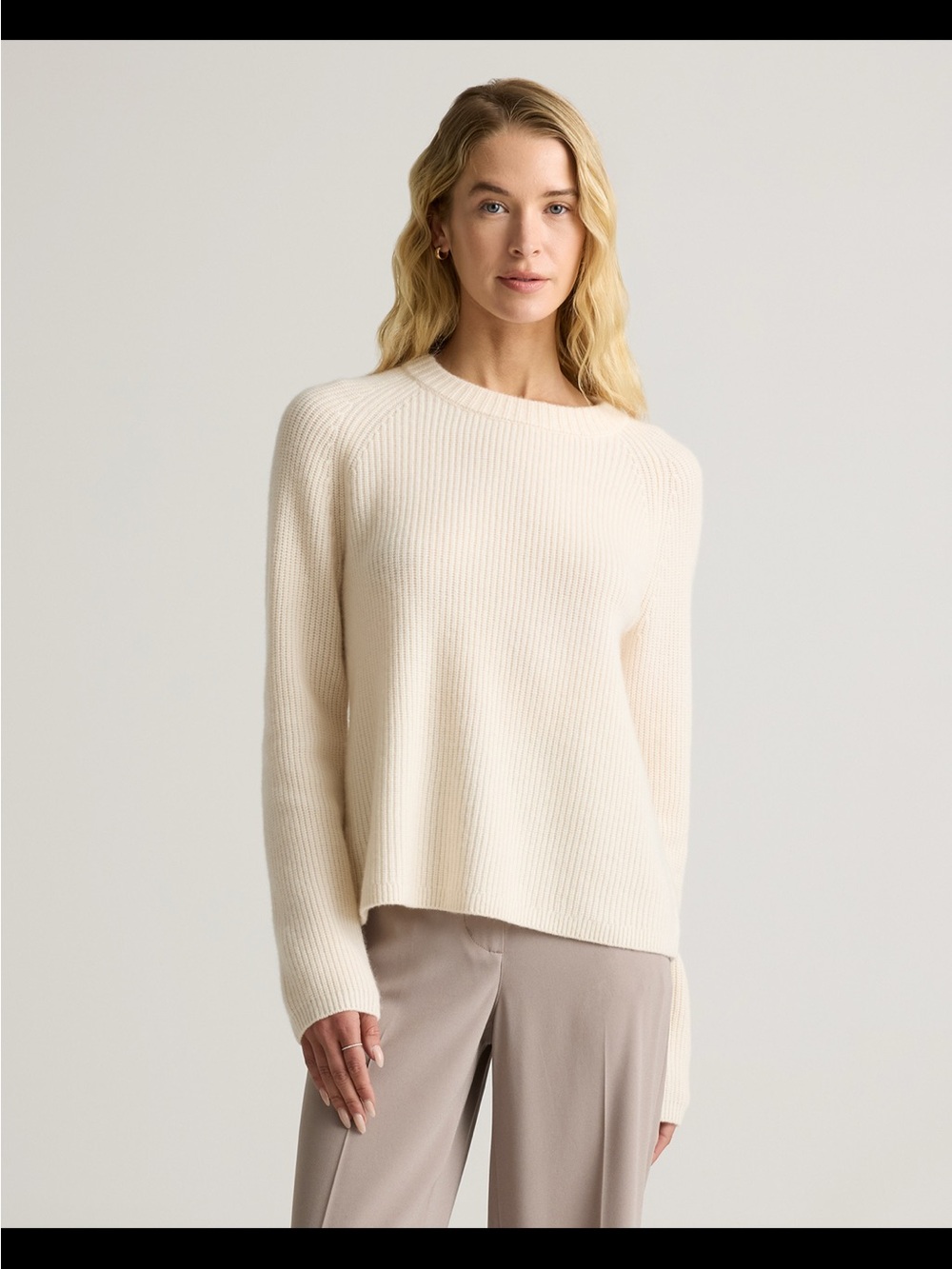 Quince Women’s Mongolian Cashmere
Fisherman Crewneck Sweater Size Medium